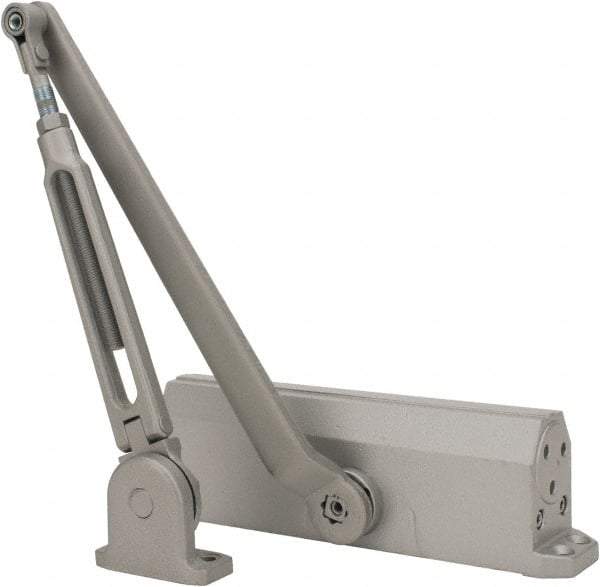 Falcon - 48" Door Width, 9-3/4" Closer Body Length, Light-Medium-Duty Door Closer to Hold Open Manual Damper - Aluminum Finish - A1 Tooling