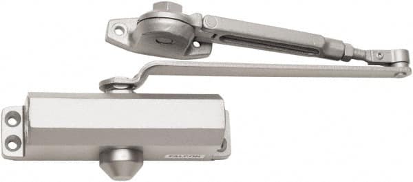 Falcon - 7" Closer Body Length, Light-Duty ADA Complaint Door Closer to Hold Open Manual Damper - Aluminum Finish - A1 Tooling