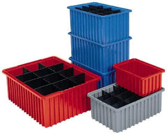 Akro-Mils - 1.66 Cu Ft, 50 Lb Load Capacity Red Polyethylene Dividable Container - Stacking, 22.4" Long x 17.4" Wide x 10" High - A1 Tooling