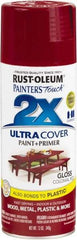 Rust-Oleum - Colonial Red, Gloss, Enamel Spray Paint - 8 to 12 Sq Ft per Can, 12 oz Container - A1 Tooling