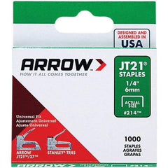 Arrow - 7/16" Wide Galvanized Steel Light-Duty Staples - 1/4" Leg Length - A1 Tooling