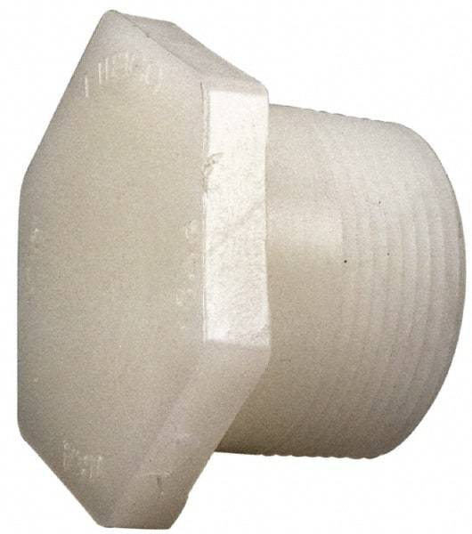 NIBCO - 2" PVDF Plastic Pipe Threaded Plug - Schedule 80, MIPT End Connections - A1 Tooling