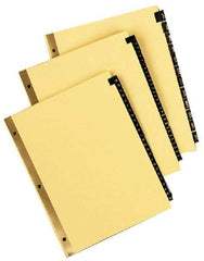 UNIVERSAL - 8-1/2 x 11" 1 to 31 Label, 31 Tabs, Single Side Gold Mylar Reinforced Binding Edge, Simulated Leather Prepinted Tab Dividers, Gold Print - Black/Gold Tabs, Buff Folder - A1 Tooling