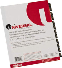 UNIVERSAL - 8-1/2 x 11" Jan to Dec Label, 12 Tabs, Single Side Gold Mylar Reinforced Binding Edge, Simulated Leather Prepinted Tab Dividers, Gold Print - Black/Gold Tabs, Buff Folder - A1 Tooling