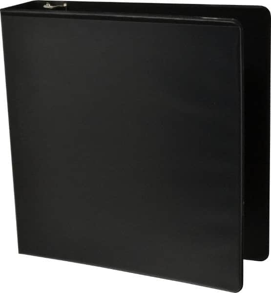 UNIVERSAL - 2" Sheet Capacity, 8-1/2 x 11", Deluxe Round Ring View Binder - Suede Grain Vinyl, Black - A1 Tooling