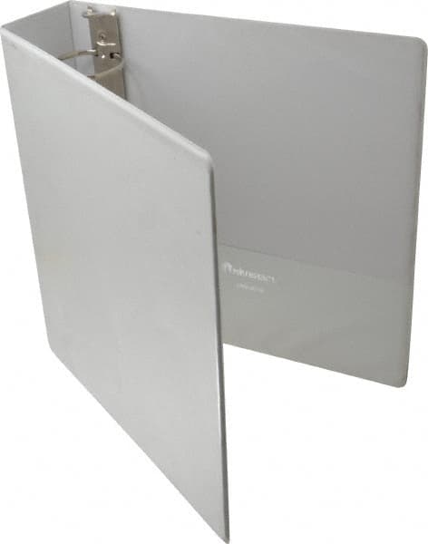 UNIVERSAL - 2" Sheet Capacity, 8-1/2 x 11", Deluxe Round Ring View Binder - Suede Grain Vinyl, White - A1 Tooling