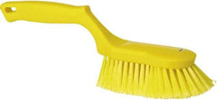 Vikan - 2" Bristle Length, Polyester Wash Brush - 5-13/16" Long x 5" Wide Head, 13-1/2" OAL, Yellow, Polypropylene Block - A1 Tooling