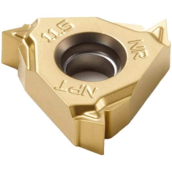 Seco - 16NR Internal Right Hand 11.5 NPT Laydown Threading Insert - Grade CP500, TiAlN/TiN Coated Carbide - A1 Tooling