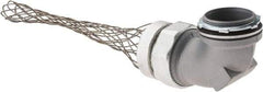 Woodhead Electrical - Liquidtight, Elbow Strain Relief Cord Grip - 2 NPT Thread, 7-1/2" Long, Iron & Zinc-plated Steel - A1 Tooling