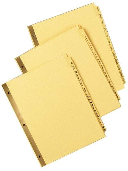 UNIVERSAL - 8-1/2 x 11" Jan to Dec Label, 12 Tabs, Double Sided Gold Mylar, Tab Divider - Tan/Black Tabs, Buff Folder - A1 Tooling