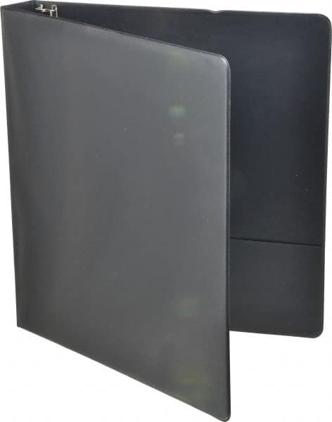 UNIVERSAL - 1" Sheet Capacity, 8-1/2 x 11", Round Ring Binder Without Label Holder - Suede Finish Vinyl Cover, Black - A1 Tooling