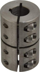 Climax Metal Products - 1/2" Inside x 1-1/8" Outside Diam, One Piece Split Clamping Collar with Keyway - 1-3/4" Long x 1/8" Keyway Width x 1/16" Keyway Depth - A1 Tooling