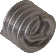 Heli-Coil - #6-32 UNC, 0.207" OAL, Free Running Helical Insert - 4-3/4 Free Coils, Tanged, Titanium, Bright Finish, 1-1/2D Insert Length - Exact Industrial Supply