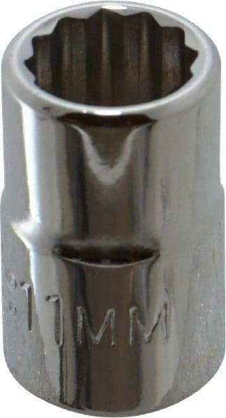 Proto - 3/8" Drive, Standard Hand Socket - 12 Points, 1-3/32" OAL, Chrome Finish - A1 Tooling