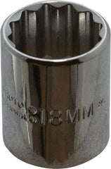 Proto - 3/8" Drive, Standard Hand Socket - 12 Points, 2-3/32" OAL, Alloy Steel, Chrome Finish - A1 Tooling