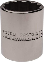 Proto - 3/8" Drive, Standard Hand Socket - 12 Points, 1-3/16" OAL, Chrome Finish - A1 Tooling