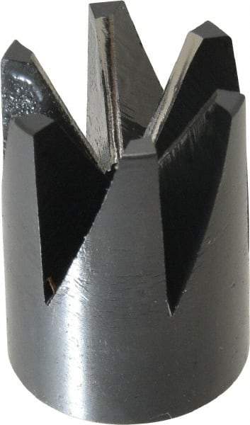 Made in USA - 60° Included Angle, 3/8-24" Hole Thread, Chamfer Edge, High Speed Steel, Outer Tube Edge Finishing Cutter - 7/8" Cutter Head Outside Diam, 1/2" Max Workpiece, 1-1/4" Long, 1/8" Threaded Hole Diam - A1 Tooling