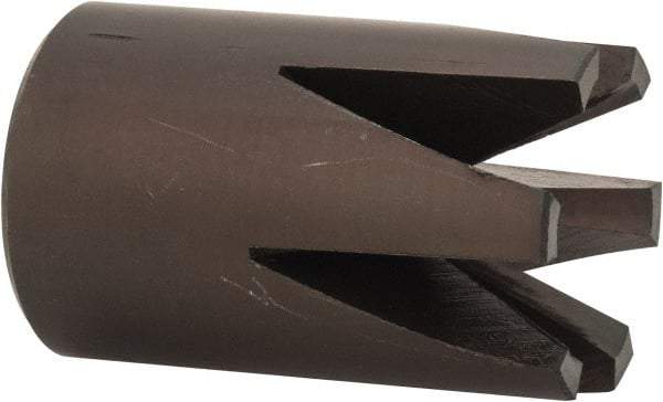 Made in USA - 60° Included Angle, 1/2-20" Hole Thread, Chamfer Edge, High Speed Steel, Outer Tube Edge Finishing Cutter - 1-1/8" Cutter Head Outside Diam, 3/4" Max Workpiece, 1-5/16" Long, 1/4" Threaded Hole Diam - A1 Tooling