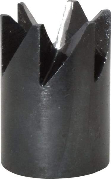 Made in USA - 90° Included Angle, 3/8-24" Hole Thread, Chamfer Edge, High Speed Steel, Outer Tube Edge Finishing Cutter - 7/8" Cutter Head Outside Diam, 1/2" Max Workpiece, 1-1/4" Long, 1/8" Threaded Hole Diam - A1 Tooling