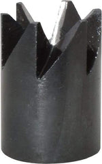 Made in USA - 90° Included Angle, 3/8-24" Hole Thread, Chamfer Edge, High Speed Steel, Outer Tube Edge Finishing Cutter - 7/8" Cutter Head Outside Diam, 1/2" Max Workpiece, 1-1/4" Long, 1/8" Threaded Hole Diam - A1 Tooling