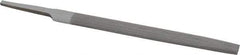 Value Collection - 6" Long, Smooth Cut, Half Round American-Pattern File - Double Cut, 5/32" Overall Thickness, Tang - A1 Tooling