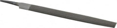 Value Collection - 8" Long, Smooth Cut, Half Round American-Pattern File - Double Cut, 7/32" Overall Thickness, Tang - A1 Tooling