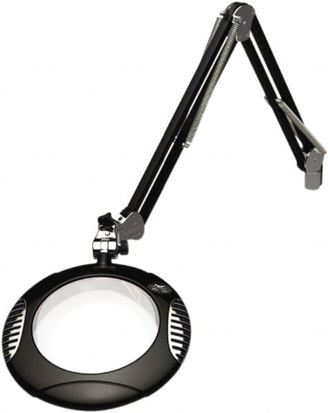 O.C. White - 43 Inch, Spring Suspension, Clamp on, LED, Black, Magnifying Task Light - 8 Watt, 7.5 and 15 Volt, 2x Magnification, 5-1/4 Inch Wide, 7-1/2 Inch Long - A1 Tooling