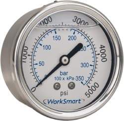 Value Collection - 2-1/2" Dial, 1/4 Thread, 30-0 Scale Range, Pressure Gauge - Center Back Connection Mount, Accurate to 3-2-3% of Scale - A1 Tooling