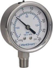 Value Collection - 4" Dial, 1/4 Thread, 0-1,000 Scale Range, Pressure Gauge - Lower Connection Mount, Accurate to 0.01% of Scale - A1 Tooling