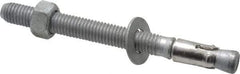 Powers Fasteners - 1/2" Diam, 1/2" Drill, 5-1/2" OAL, 3-3/8" Min Embedment Wedge Expansion Concrete Anchor - Steel, Galvanized Finish, Hex Nut Head, Hex Drive, 6-5/8" Thread Length - A1 Tooling