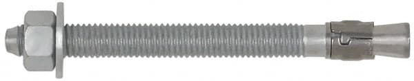 Powers Fasteners - 1/2" Diam, 1/2" Drill, 7" OAL, 3-3/8" Min Embedment Wedge Expansion Concrete Anchor - Steel, Galvanized Finish, Hex Nut Head, Hex Drive, 2-3/4" Thread Length - A1 Tooling