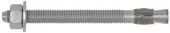 Powers Fasteners - 1/2" Diam, 1/2" Drill, 4-1/2" OAL, 3-3/8" Min Embedment Wedge Expansion Concrete Anchor - Steel, Galvanized Finish, Hex Nut Head, Hex Drive, 3-5/8" Thread Length - A1 Tooling