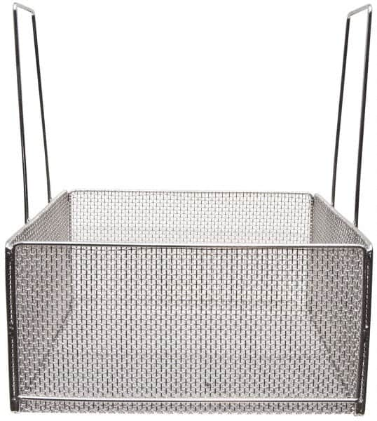 Marlin Steel Wire Products - 18" Deep, Square Stainless Steel Mesh Basket - 1/4" Perforation, 18" Wide x 9" High - A1 Tooling