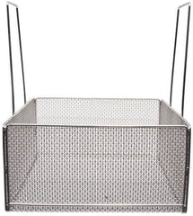 Marlin Steel Wire Products - 18" Deep, Square Stainless Steel Mesh Basket - 1/4" Perforation, 18" Wide x 9" High - A1 Tooling