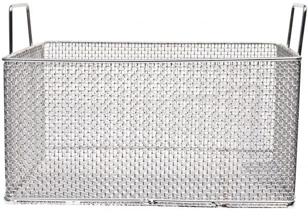 Marlin Steel Wire Products - 12" Deep, Rectangular Stainless Steel Mesh Basket - 1/4" Perforation, 18" Wide x 9" High - A1 Tooling