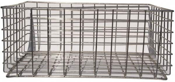 Marlin Steel Wire Products - 21" Deep, Rectangular Steel Wire Basket - 2-3/8" Perforation, 26-1/2" Wide x 11-1/8" High - A1 Tooling