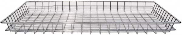 Marlin Steel Wire Products - 18" Deep, Rectangular Steel Wire Basket - 1-3/8" Perforation, 26" Wide x 2" High - A1 Tooling