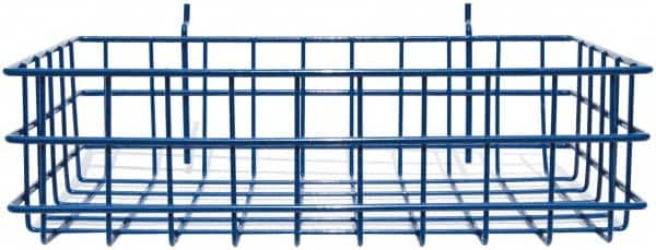 Marlin Steel Wire Products - 8" Deep, Rectangular Steel Peg Board/Slatwall Basket - 1-3/8" Perforation, 14" Wide x 4" High - A1 Tooling