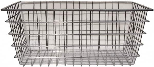 Marlin Steel Wire Products - 16" Deep, Rectangular Steel Wire Basket - 1-3/8" Perforation, 24" Wide x 10" High - A1 Tooling