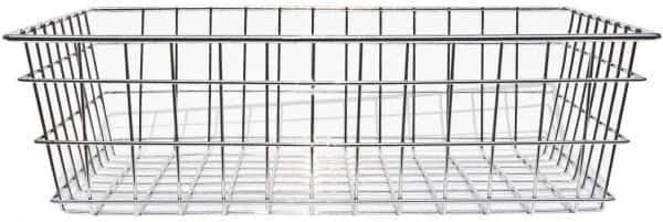 Marlin Steel Wire Products - 18" Deep, Rectangular Steel Wire Basket - 1-3/8" Perforation, 24" Wide x 8" High - A1 Tooling