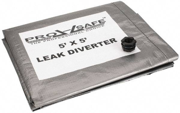 PRO-SAFE - Tarp-Shaped Light Duty Roof Leak Diverter - 5' Long x 5' Wide x 10 mil Thick, Black - A1 Tooling