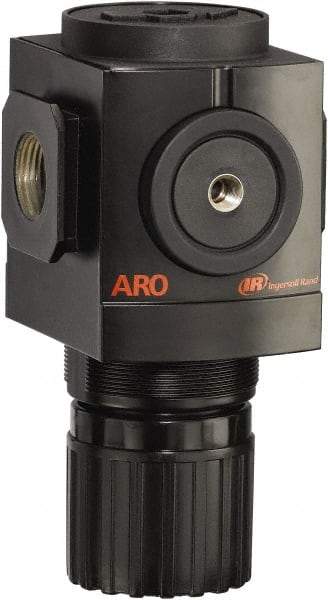 ARO/Ingersoll-Rand - 3/4 NPT Port, 290 CFM, Aluminum Heavy-Duty Regulator - 0 to 140 psi Range, 250 Max psi Supply Pressure, 1/8" Gauge Port Thread, 4.091" Wide x 7.223" High - A1 Tooling