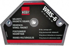 Bessey - 4" Wide x 9/16" Deep x 2-1/2" High Magnetic Welding & Fabrication Square - 35 Lb Average Pull Force - A1 Tooling