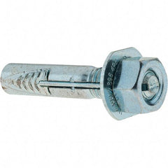 Value Collection - 3/8" Diam, 3/8" Drill, 2" OAL, Wedge Expansion Concrete Anchor - Steel, Zinc-Plated Finish, Hex Nut Head, Hex Drive, 3/4" Thread Length - A1 Tooling