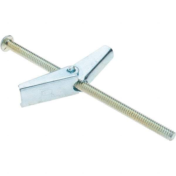 Value Collection - 3/16" Diam, 4" Long, Toggle Bolt Drywall & Hollow Wall Anchor - Steel, Use with Concrete/Masonry, Hollow Tile, Plaster & Wallboard - A1 Tooling