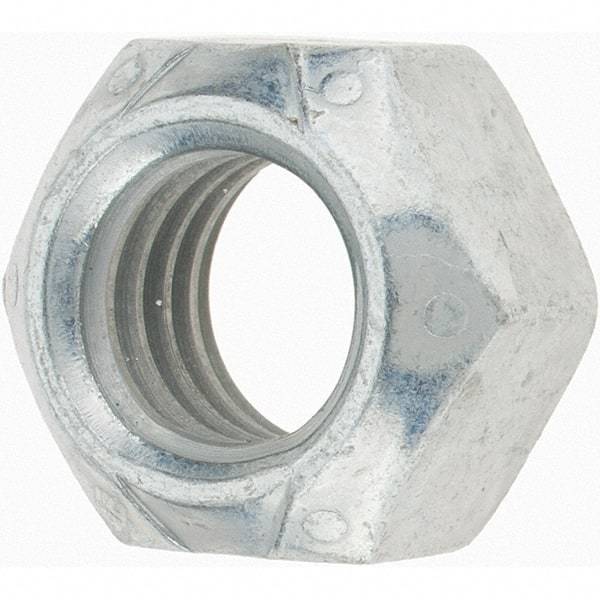 Value Collection - 1/2-13 UNC Grade C Hex Lock Nut with Distorted Thread - Zinc-Plated with Wax Finish - A1 Tooling