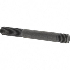 Value Collection - M10x1.50 82mm OAL Unequal Double Threaded Stud - Carbon Steel, Uncoated, 26mm Long Thread Length, 12mm Short Thread Length, Metric - A1 Tooling