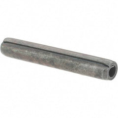 Value Collection - 3/16" Diam x 1-1/4" Long Coiled Spring Pin - Grade 1070-1090 Alloy Steel, Black Oxide Finish - A1 Tooling