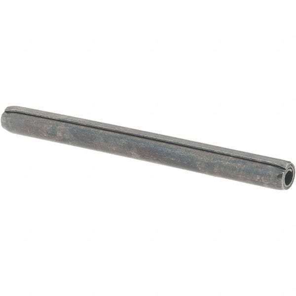 Value Collection - 1/8" Diam x 1-1/2" Long Coiled Spring Pin - Grade 1070-1090 Alloy Steel, Black Oxide Finish - A1 Tooling