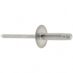 RivetKing - Large Flange Head Aluminum Peel Blind Rivet - Aluminum Mandrel, 0.063" to 1/4" Grip, 3/16" Body Diam - A1 Tooling